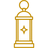 The deep canary lamp, dark while the address Q is untouched